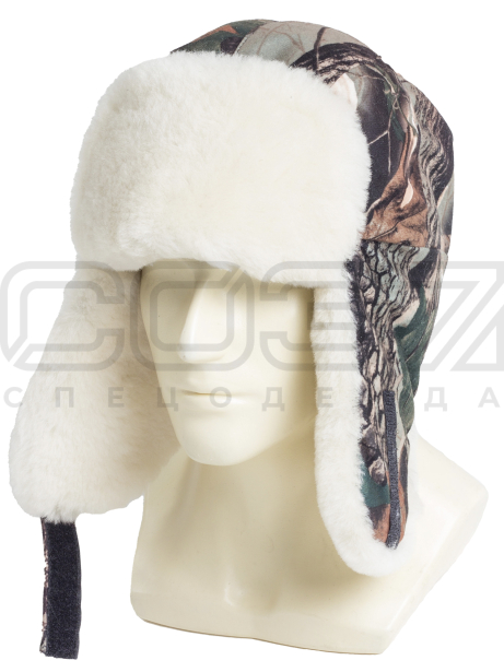 Шапка-ушанка Полюс цв.лес тк.смесовая 1