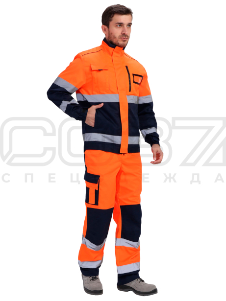 Костюм-рабочий-Индикатор-PS-1-с-СОП-цв.оранжевый-т.синий-тк.смесовая-(куртка+брюки)-1